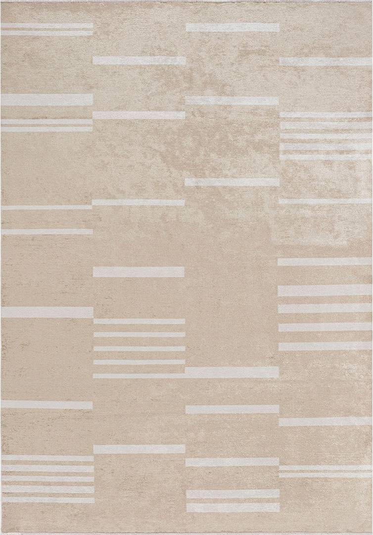 Ebern Designs Geometric Area Rug Hand Loom Using Cotton Beige