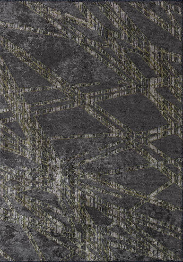 Borough Wharf Abstract Hand Loom Area Rug Grey