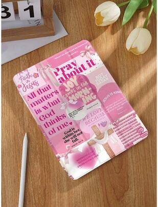 Shein Pink Jesus Collage Pattern Tablet Case