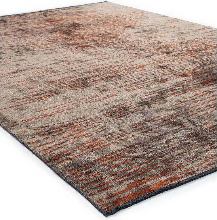 Ebern Designs Brown Abstract Area Rug Hand Loom Using Cotton Polyester Orange