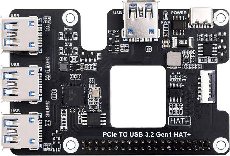 Pcie usb hub Zandona Raspberry Pi 5 PCIe to USB 3.2 Gen1 HUB