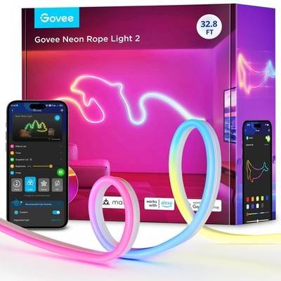 Smart led light strips Govee H61d6 Rgbic Neon Lights 32.8ft Smart Led Rope Matter Light Strip