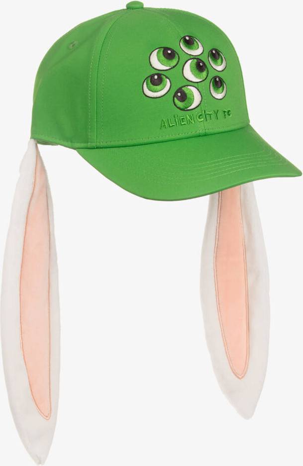 Mini Rodini Aliens Unlimited Rabbit Ear Cap - Green