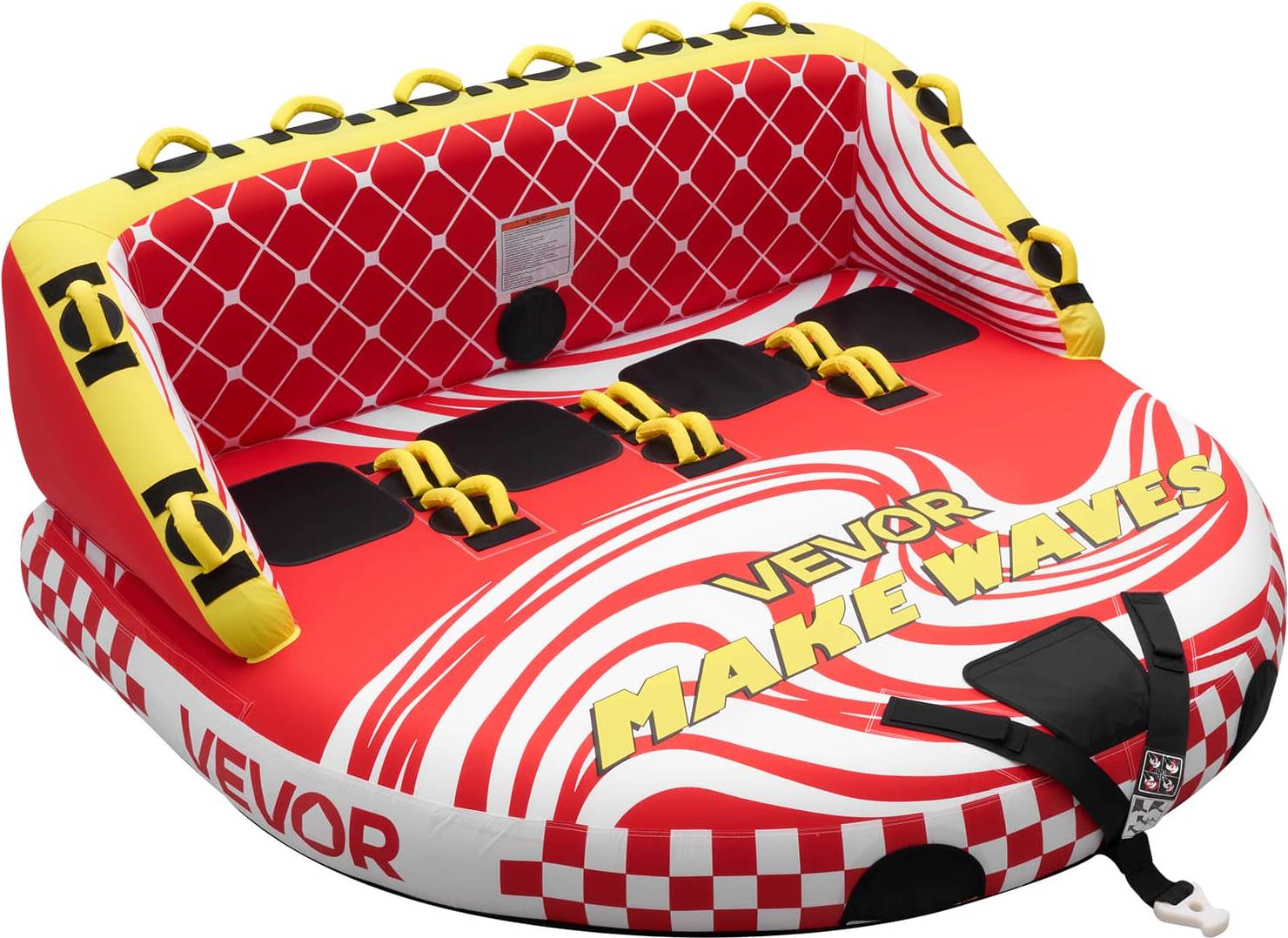Inflatable boat VEVOR 4-Rider Inflatable Towable Tube for Boat to Pull