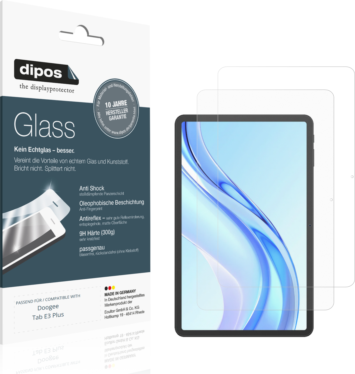 Dipos Screen Protector For Doogee Tab E3 Plus Matte