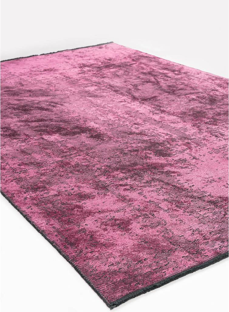 Ebern Designs Grey Abstract Living Room Rug Modern Pink