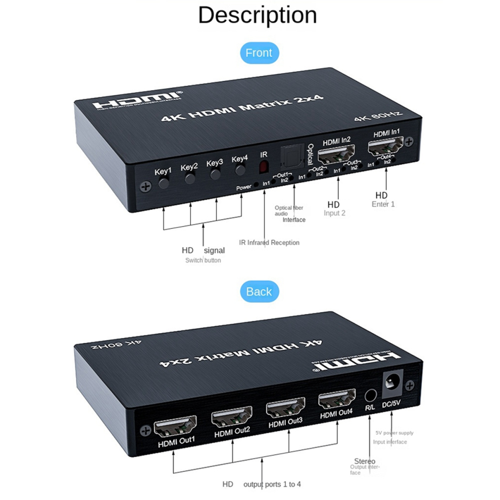 Matrix 4k 4K 60Hz Compatible Matrix Switch Splitter