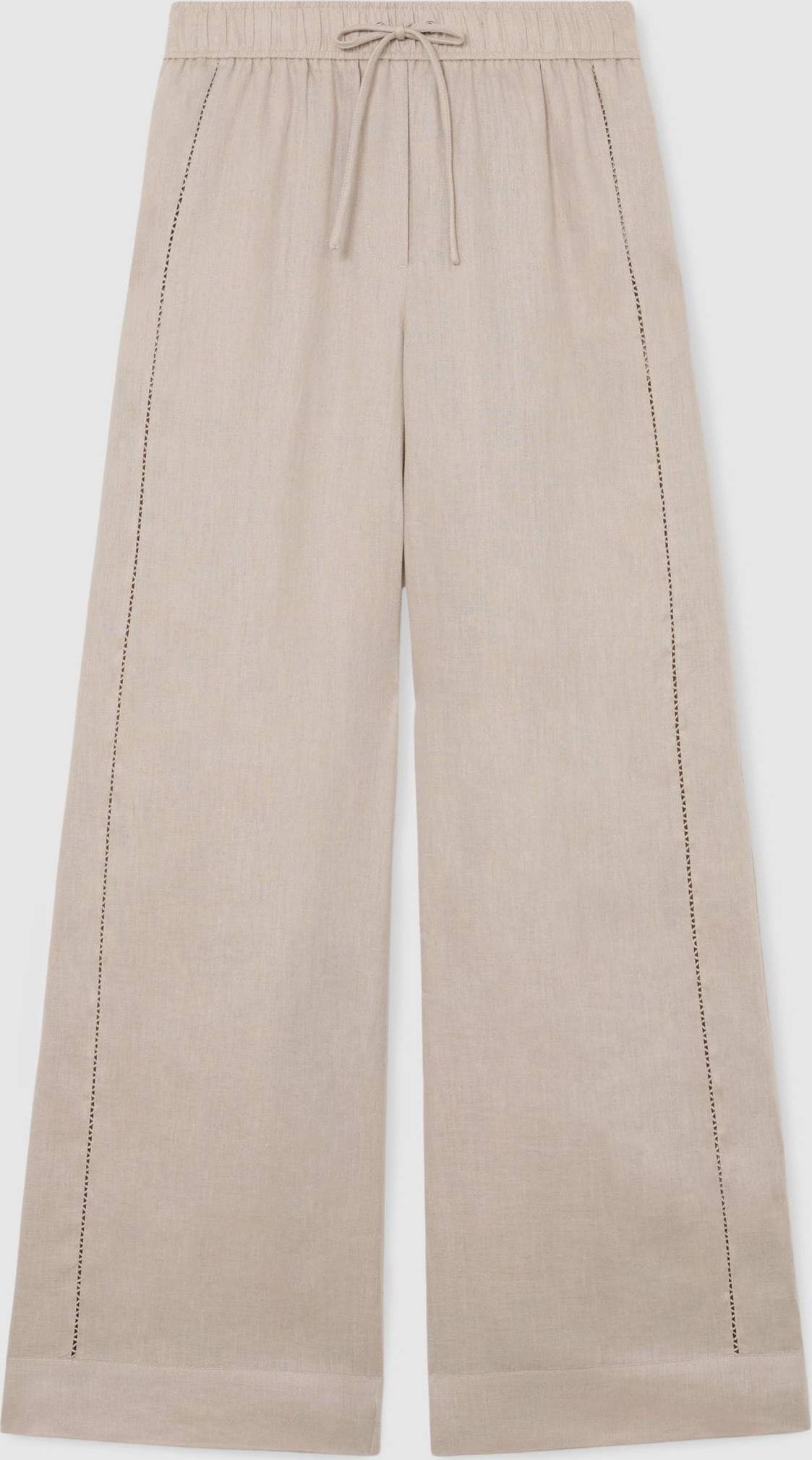 Reiss Riley Linen Wide Leg Trousers - Neutral