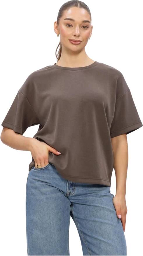 Hellemw Emb Boxy Tee - Brown