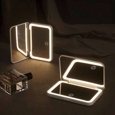 Shein LED Makeup Mirror With Touch Screen USB Rechargeable