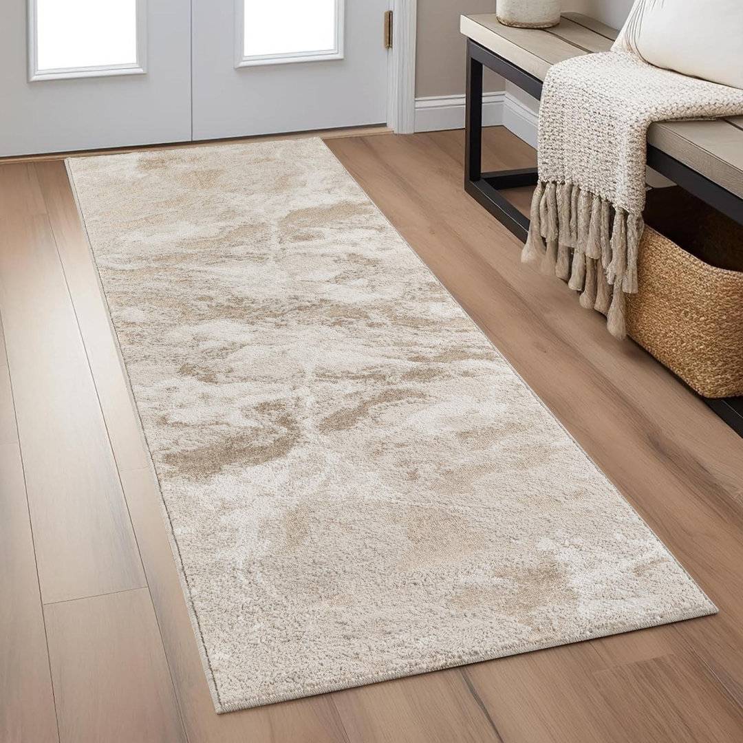 Borough Wharf Aniyyah Modern Abstract Area Rug Gold
