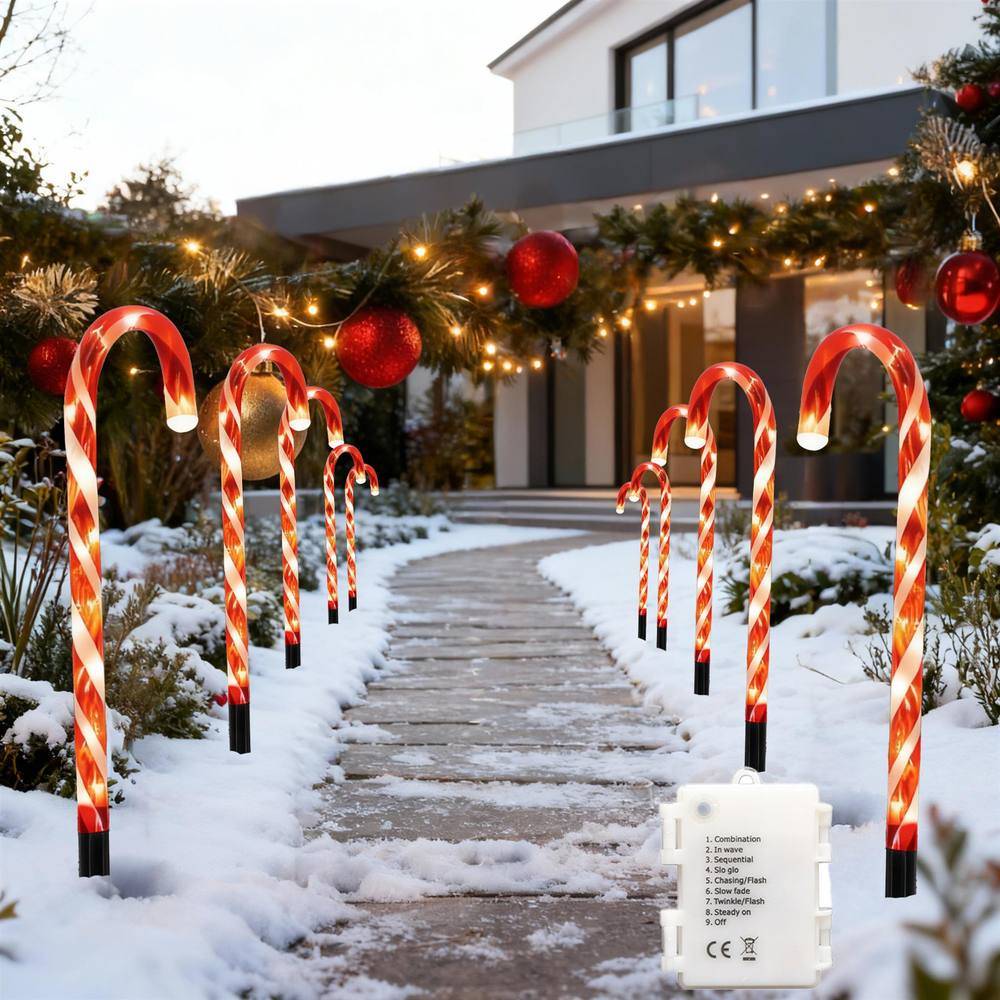 Red Candy Cane Lights Set 2 Pack