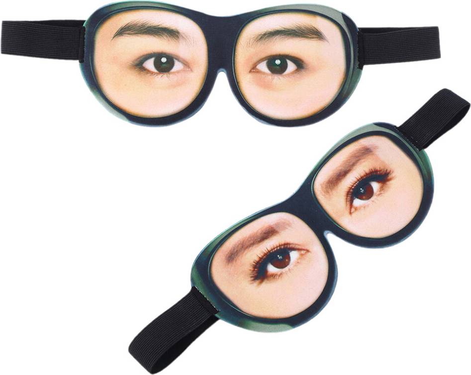 Inoomp 4Pcs Polyester Funny Eye Masks Adjustable Strap Set