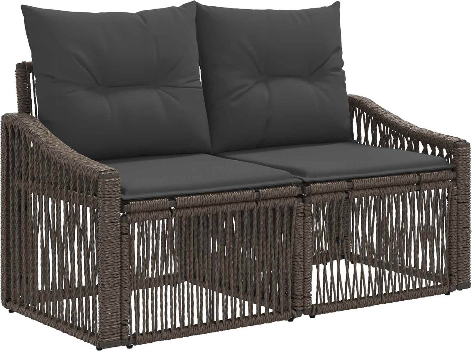 vidaXL Gartensofa Set 12 Pcs Grau Poly-Rattan Lounge-Set