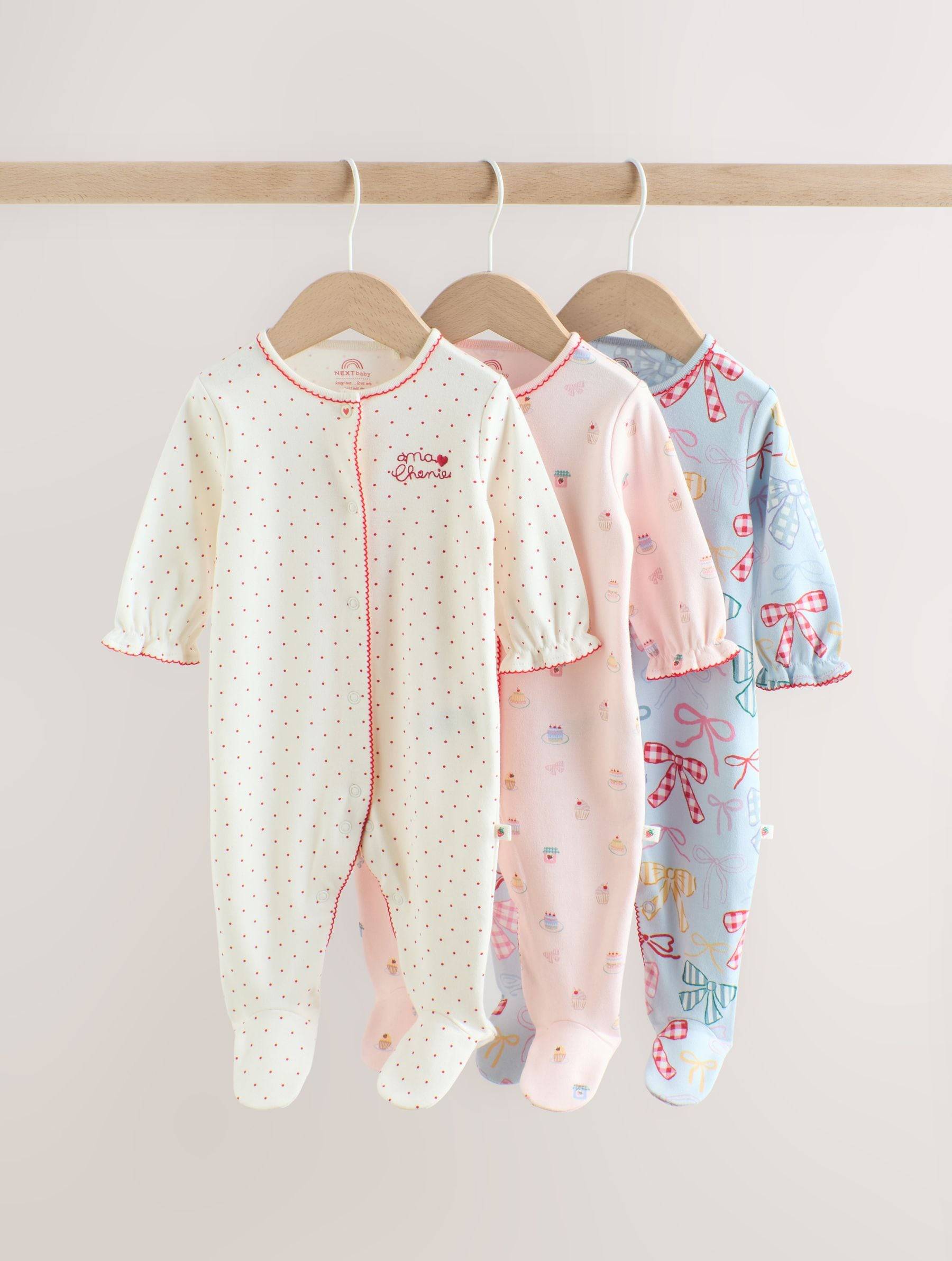 NEXT Pyjamas Ljusblå Rosa Röd Vit