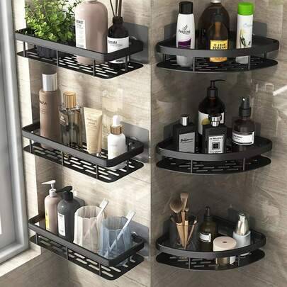 Shower caddy corner Shein Corner Shower Caddy Triangular Shelf