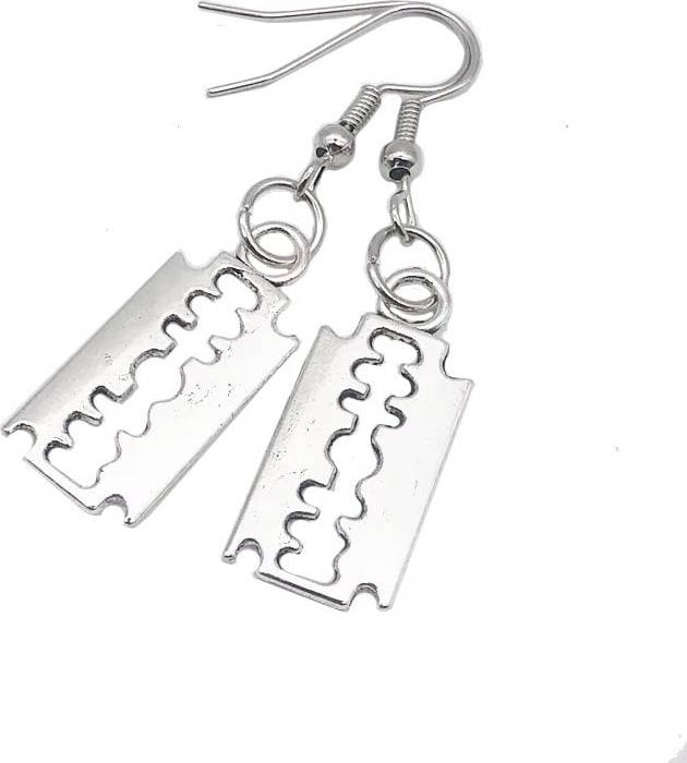 Small Razor Blade Drop Earrings