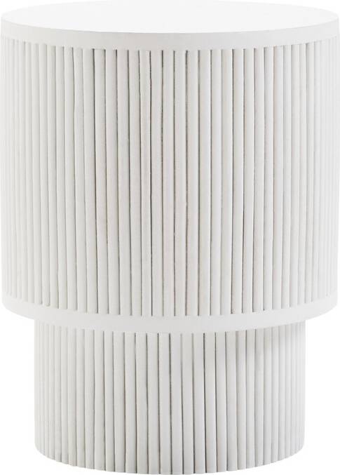 Whitewashed Mango Wood Ridge Detail Side Small Table