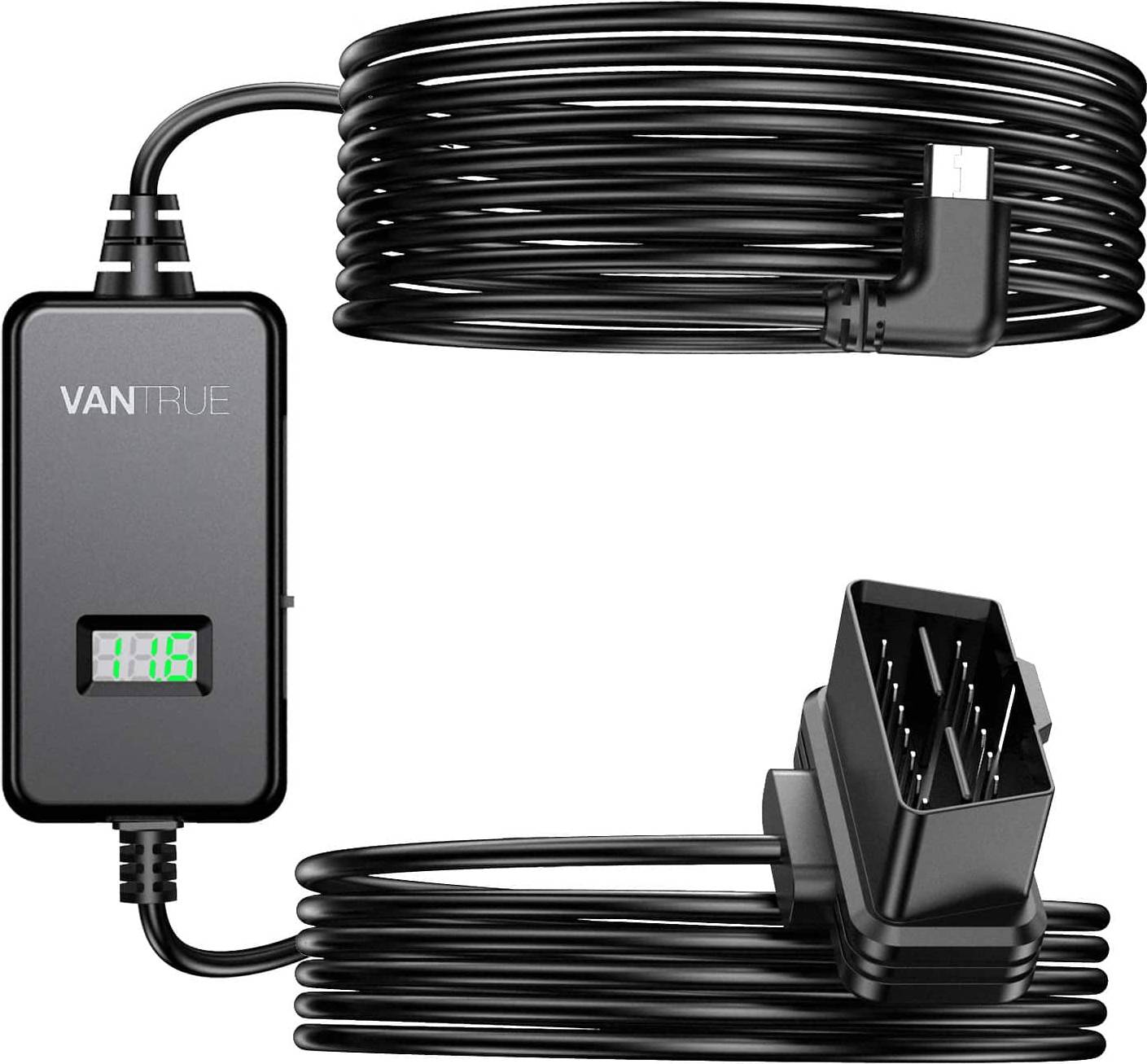 Obd Vantrue 10ft USB LED Display OBD Hardwire Kit