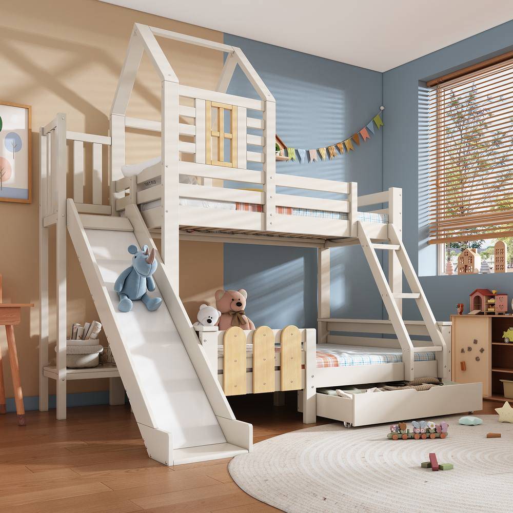 Treehouse With Slide Storage Drawer Double