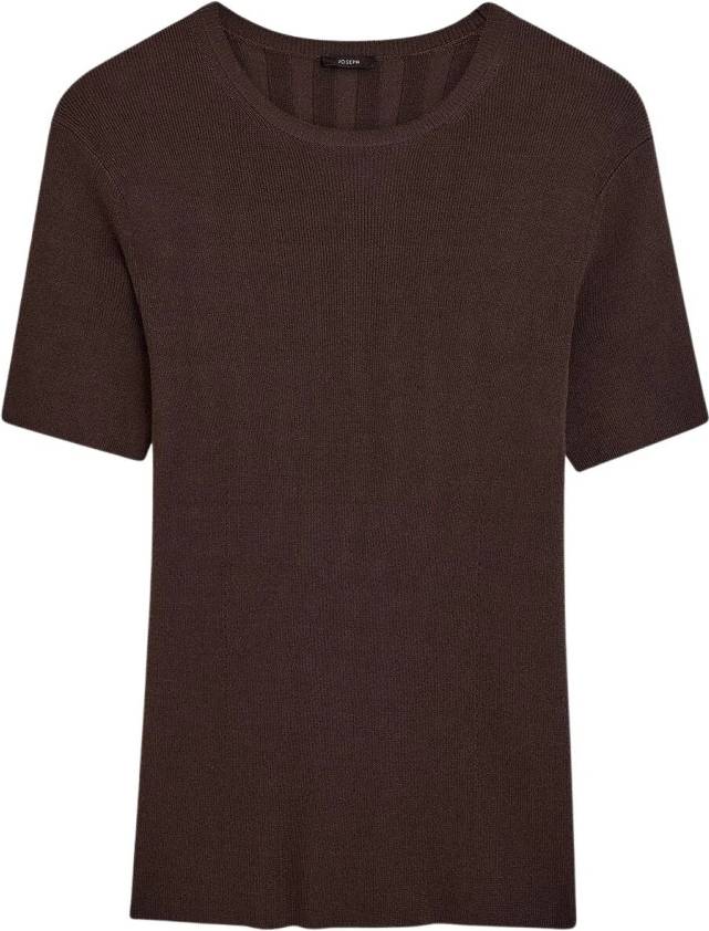 Joseph Satin Rib Knit Top - Brun