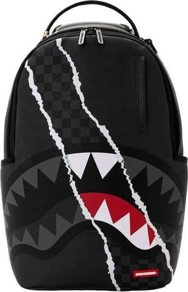 Sprayground Center Rip Check Backpack - Grey