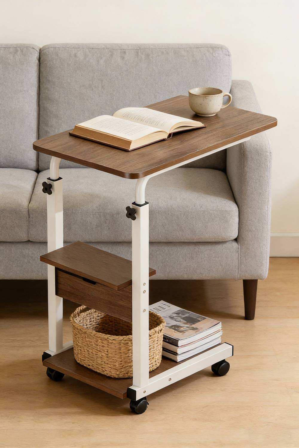 ExtraStar Height Adjustable Mobile Side Small Table