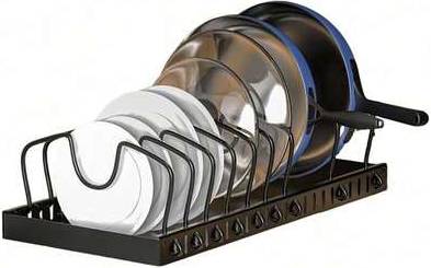 Kitchen storage rack Shein Pots And Pans Organizer Rack Kitchen Storage