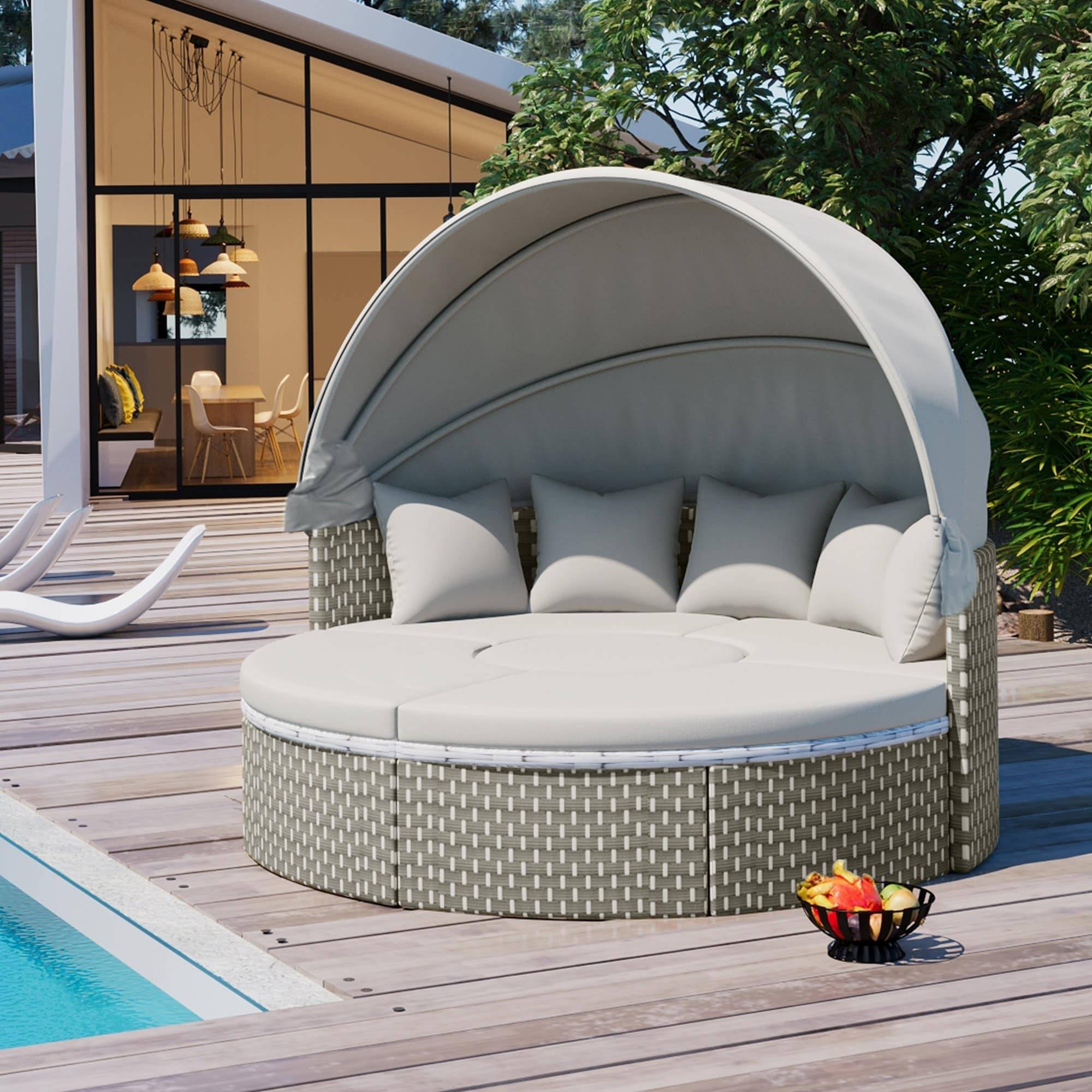 Outdoor sectional Round Outdoor Sectional Rattan Daybed