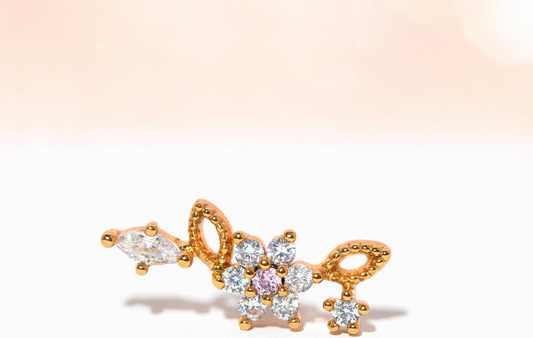 Flower Piercing Style Earring