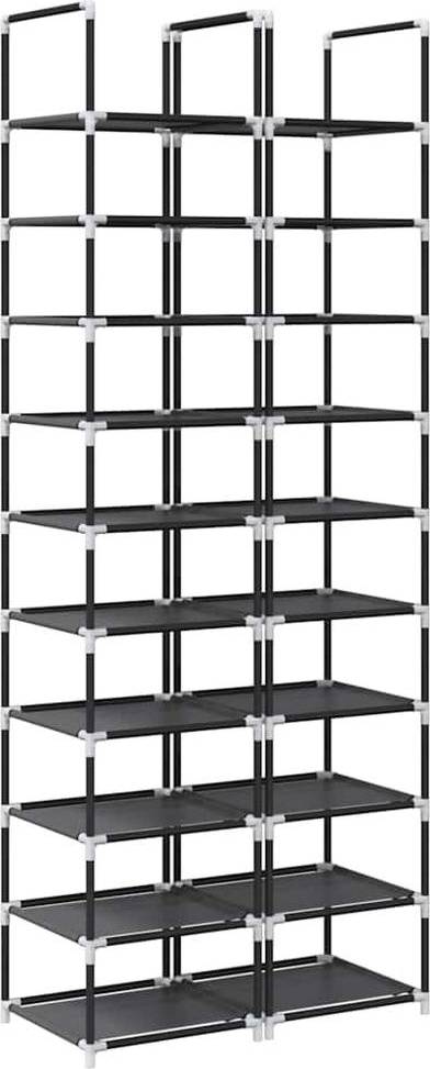 Berkfield Home Racks 2 Pcs 10-Tier Black Shoe Rack 2pcs