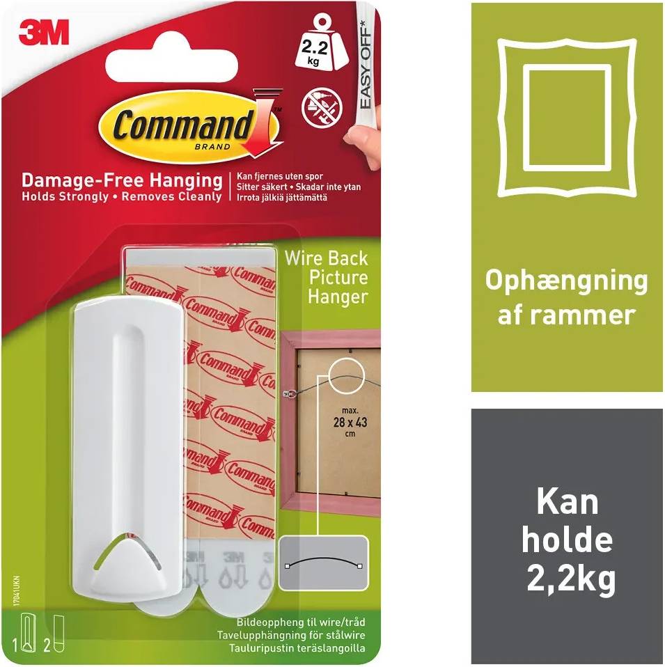 3M Command Wire 1 Krok 2 Remsor Vit 2 Kg