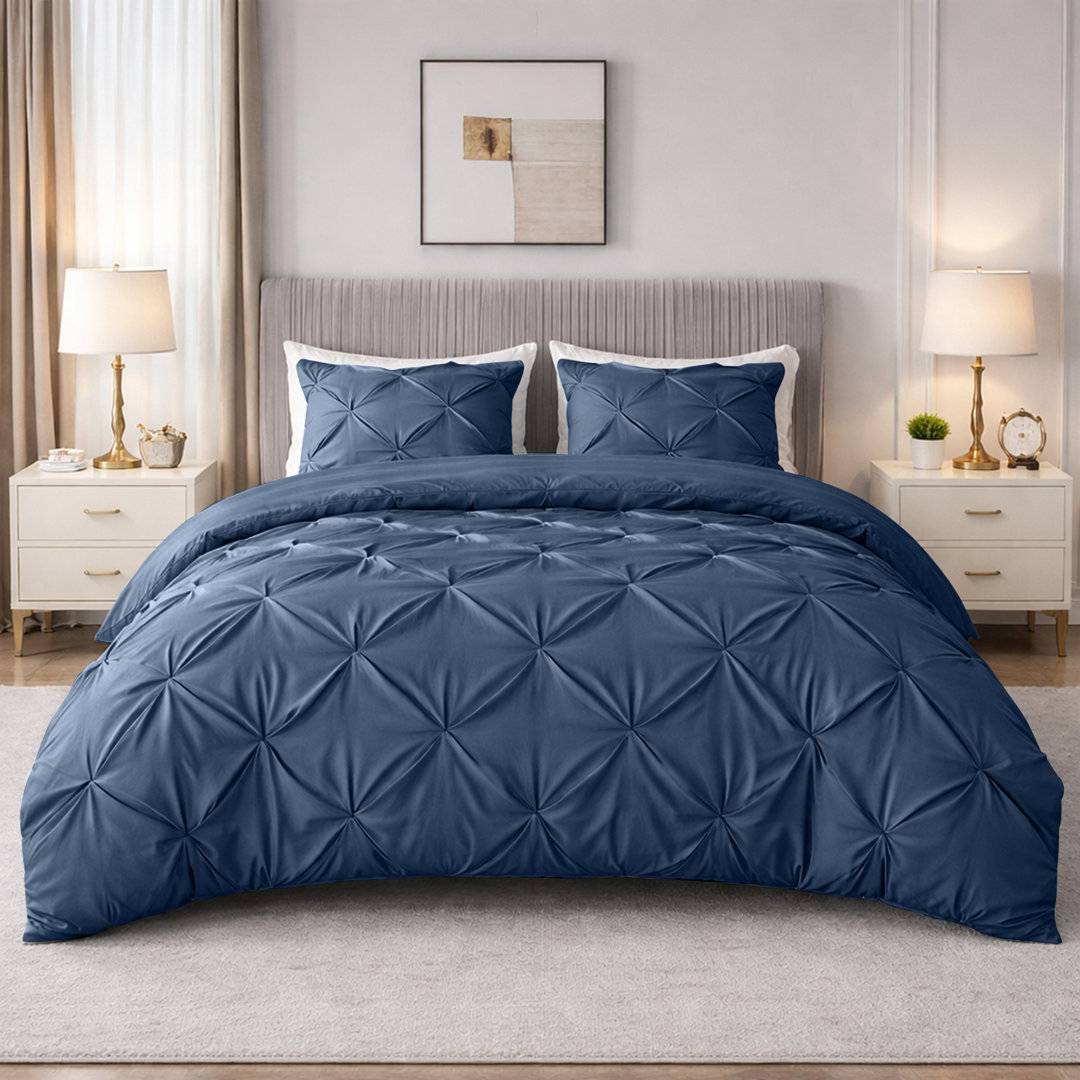 Pintuck Microfiber Set Pleated Textured Bedding