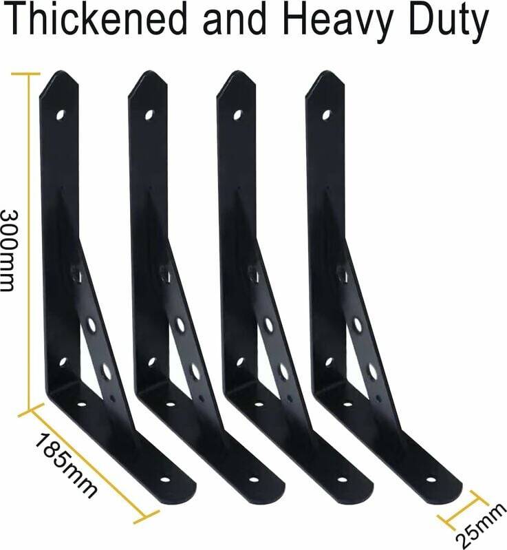 Black metal shelf brackets Wall Decorative Shelf Brackets Large Capacity Shelving System