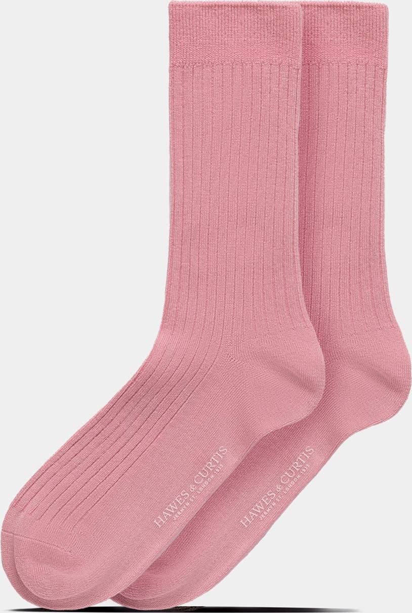 Pink Ribbed Socks