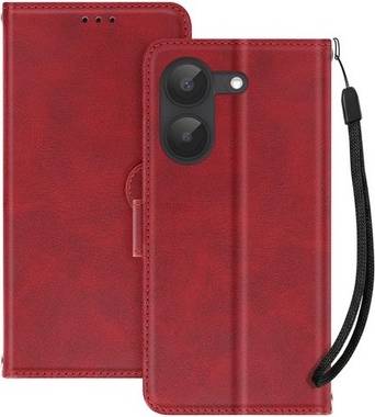 Avizar Wallet Case For Poco X8 Pro Red