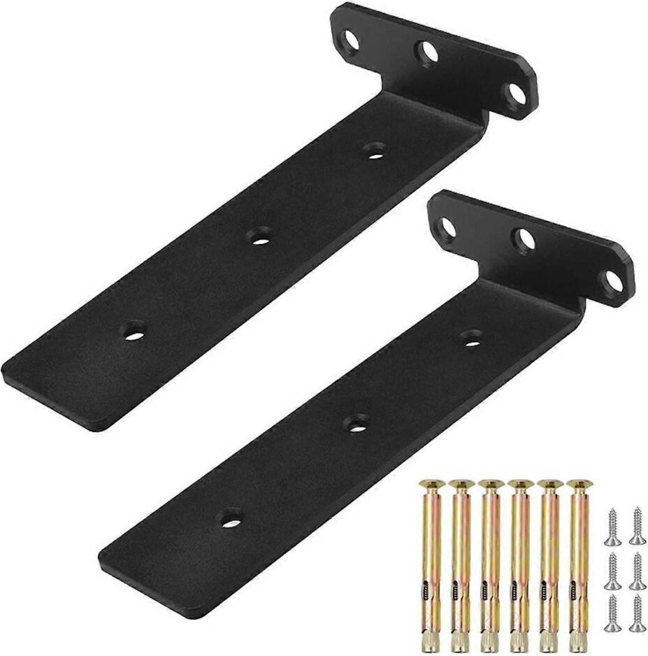 Black metal shelf brackets 8-Inch Floating Shelf Brackets Rust Shelving System
