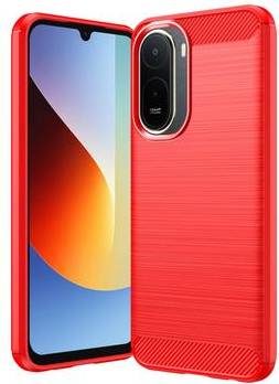 Xiaomi Redmi 15a R70 R70m TPU Borstat Kolfiber Röd