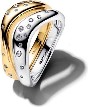 Pandora Organically Shaped Two-Tone Stacking Rings