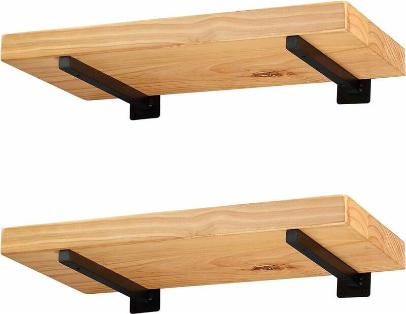 Black metal shelf brackets 4-Piece L-Shape Shelf Brackets Shelving System