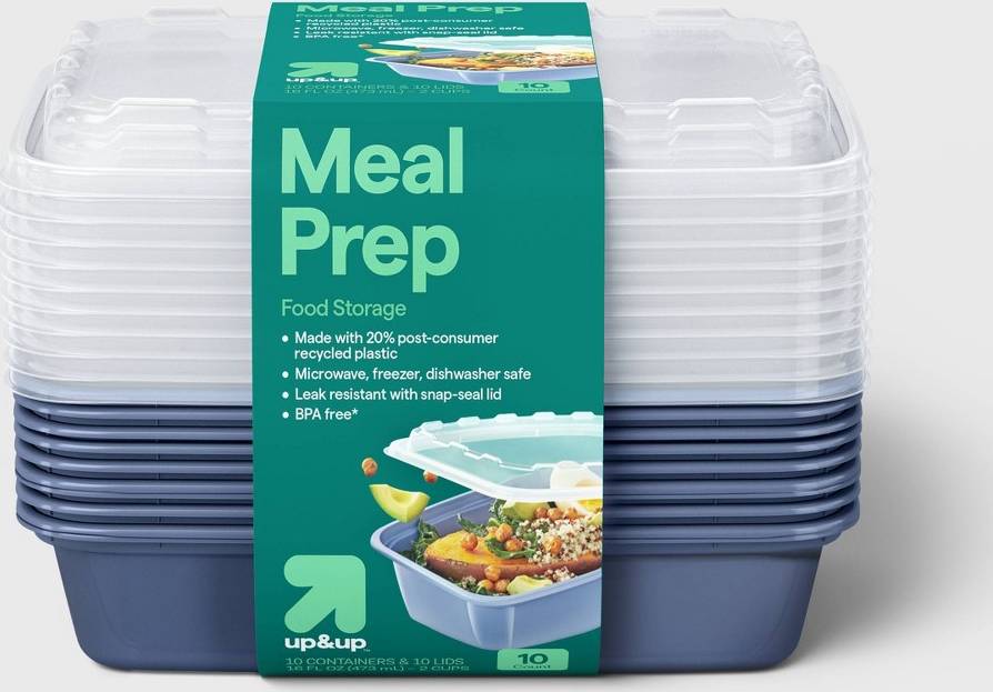 Plastic meal prep containers up & up Meal Prep Storage Containers Rectangle 16oz 20pc