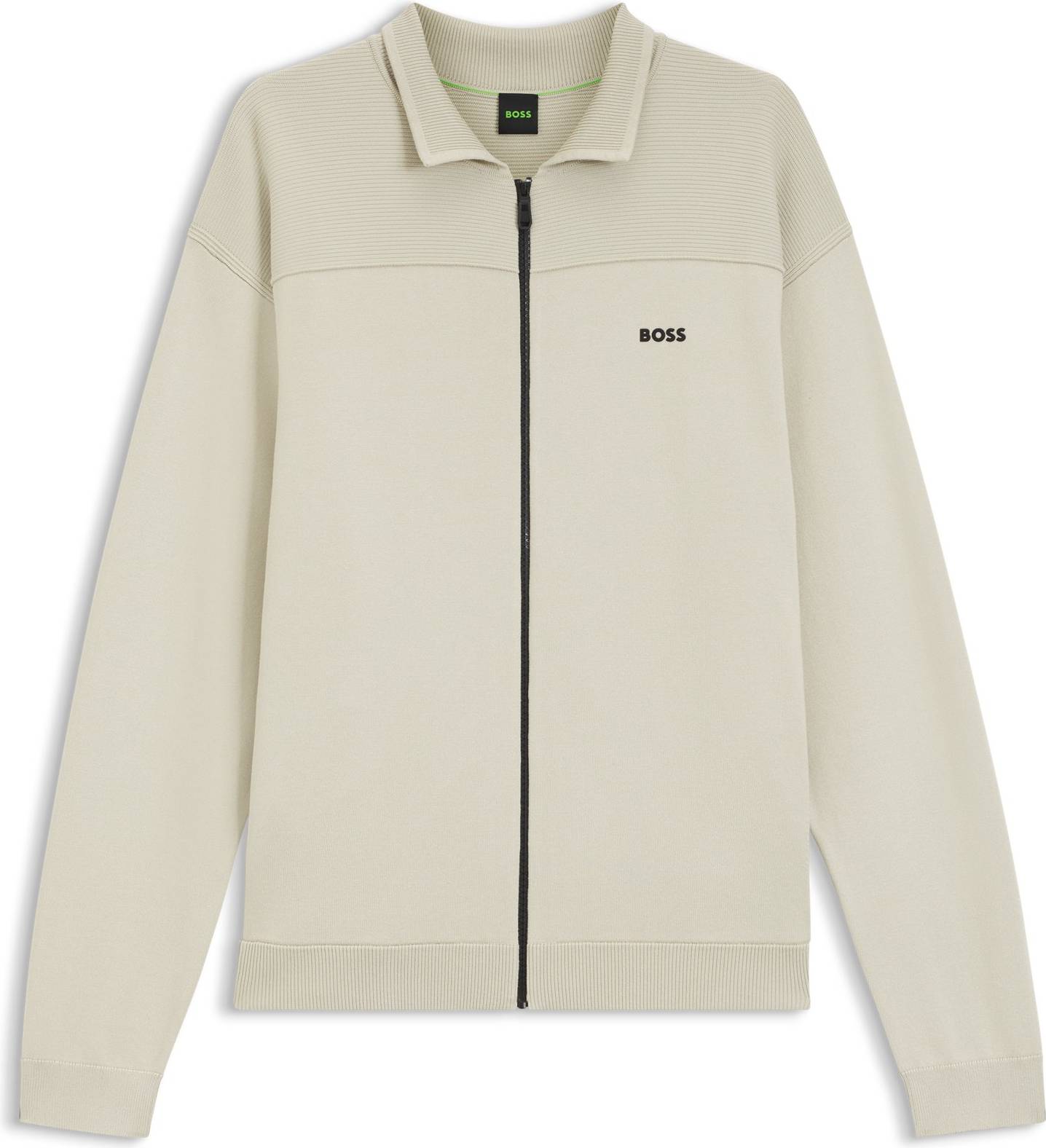 BOSS Zip-Up Cardigan Structured Graphic Pattern