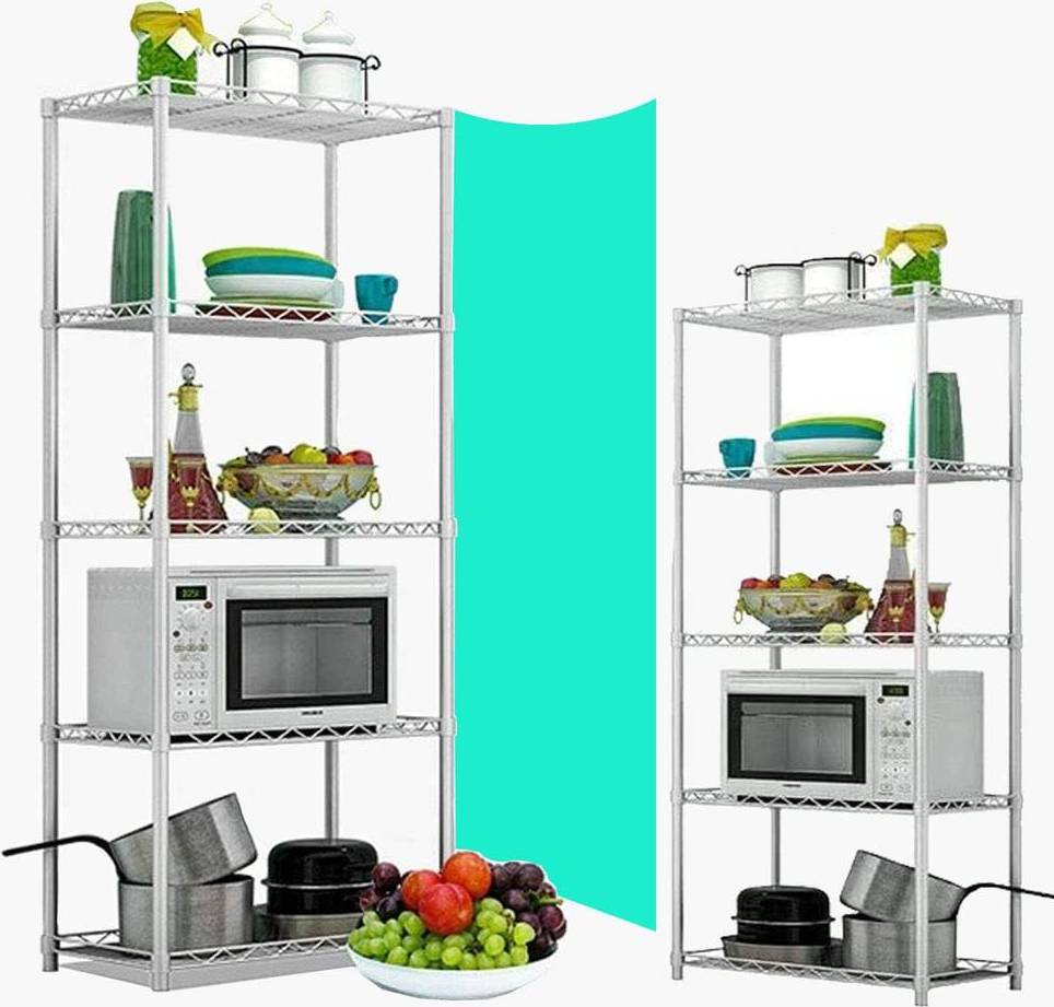 Metal kitchen shelves Atek 5 Tier Metal Wire Unit Shelving System