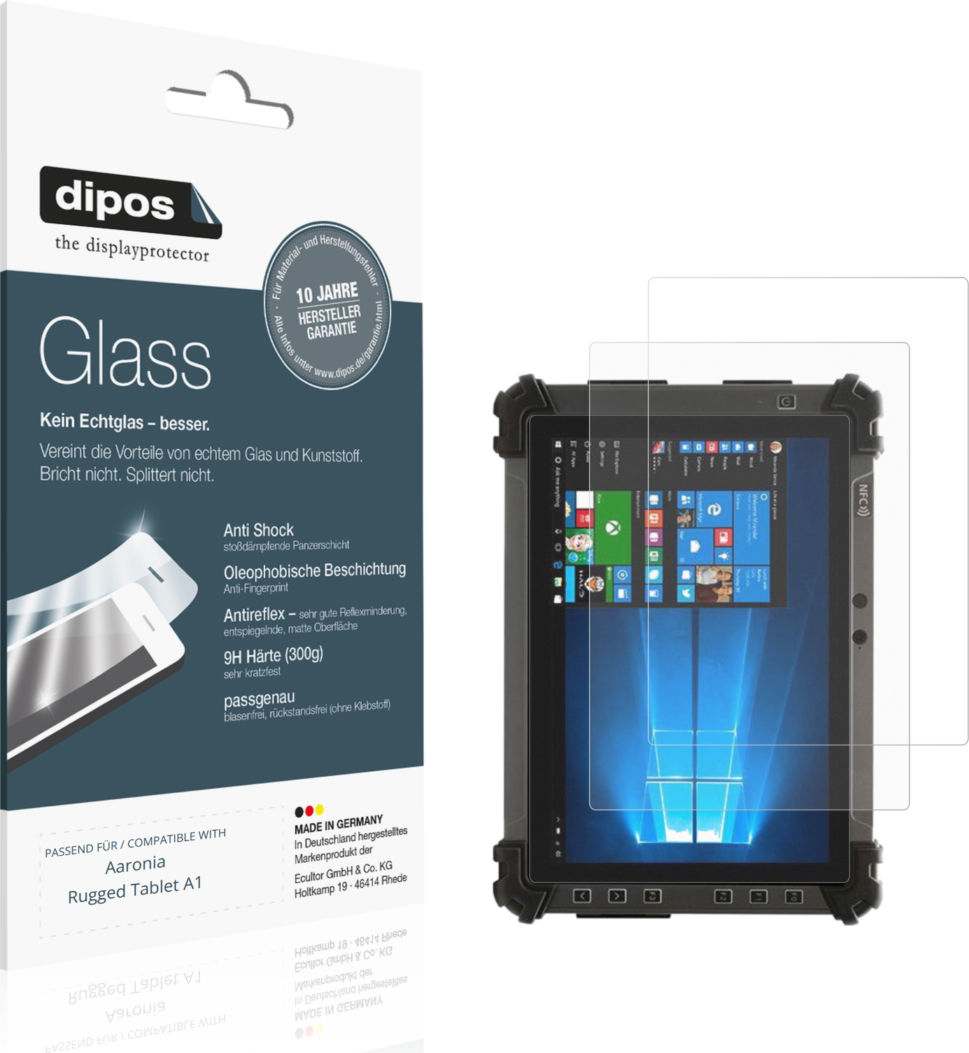 Dipos Screen Protector For Aaronia Rugged Tablet A1 Matte Flexible Glass