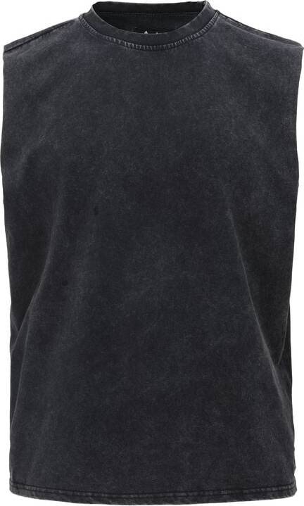 Tanktop Washed Open Edge Vest - Black