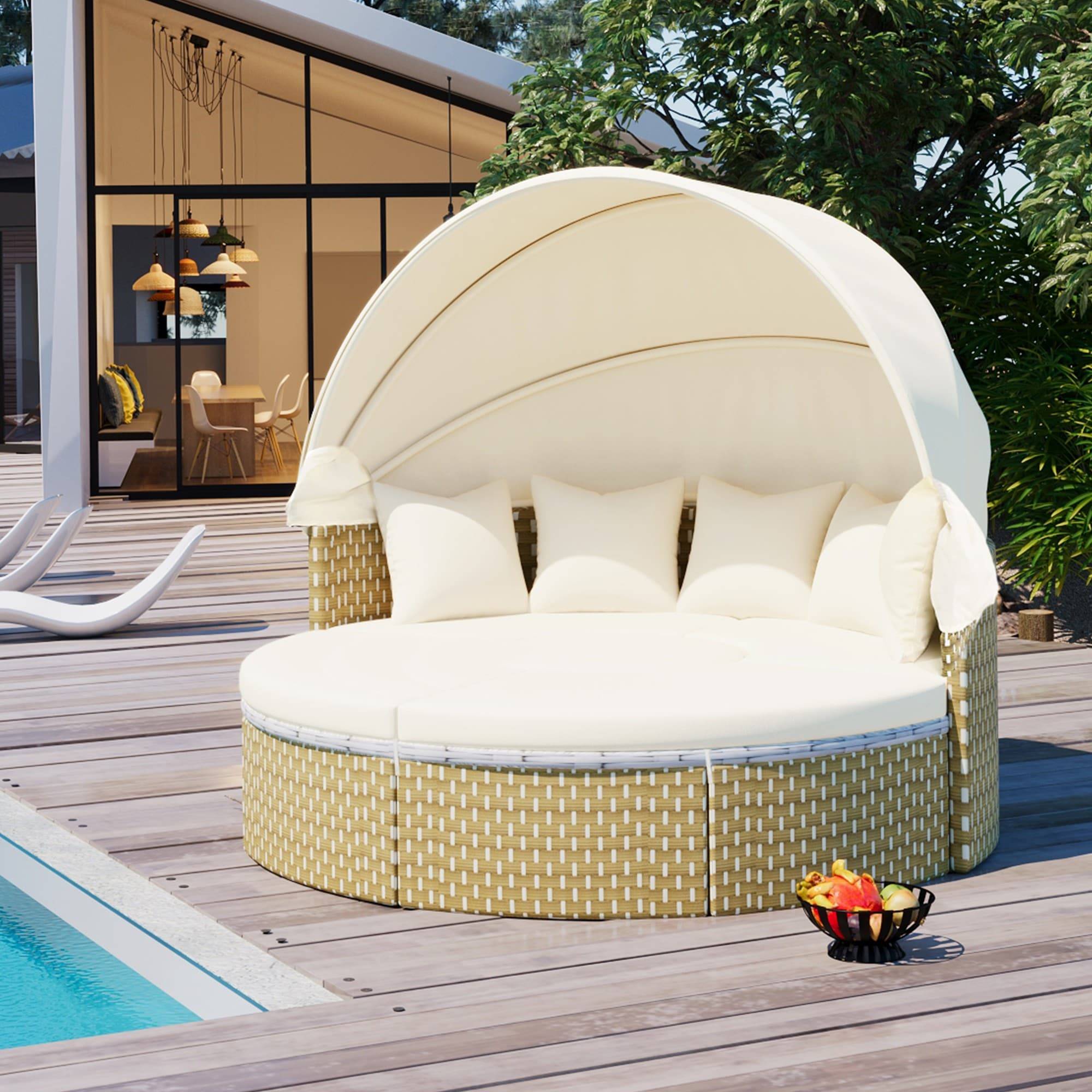 Outdoor sectional Round Outdoor Sectional Rattan Daybed