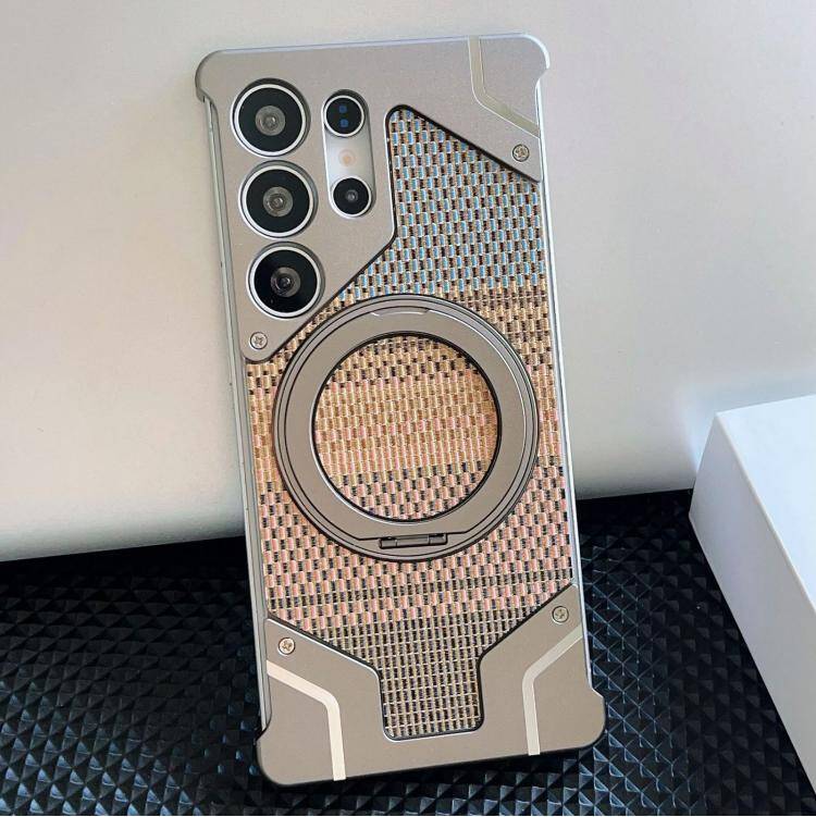 Samsung galaxy s25 ultra titanium Magnetic Phone Case Gold Silver Thread Frame