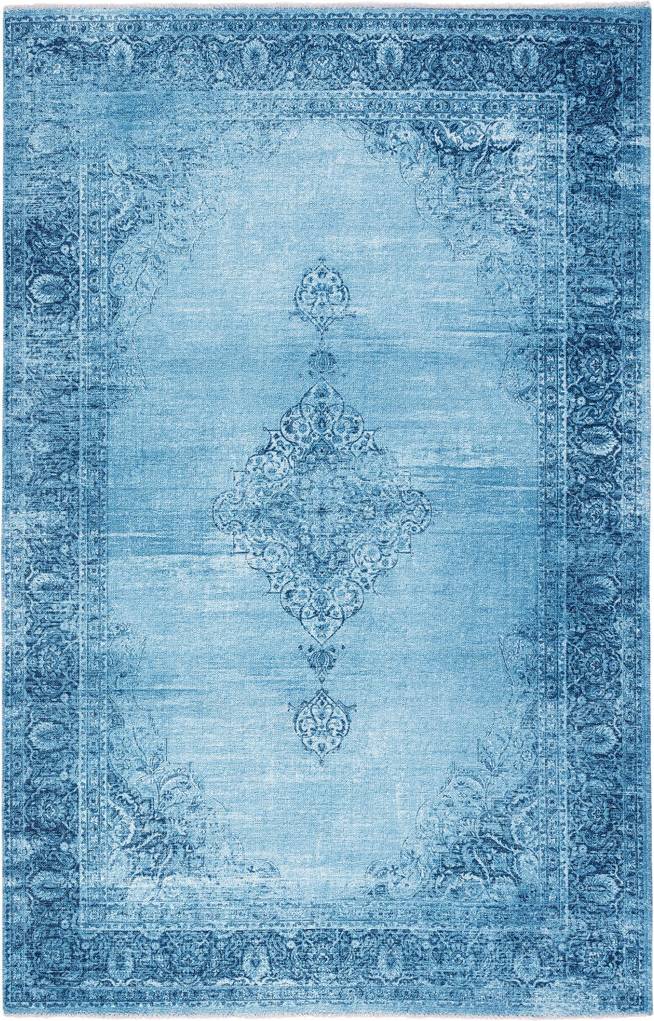 Astoria Grand Vintage Look Machine Area Rug Blue