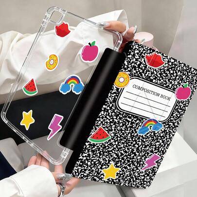 Shein Cow Print Sticker Pattern Notebook Case
