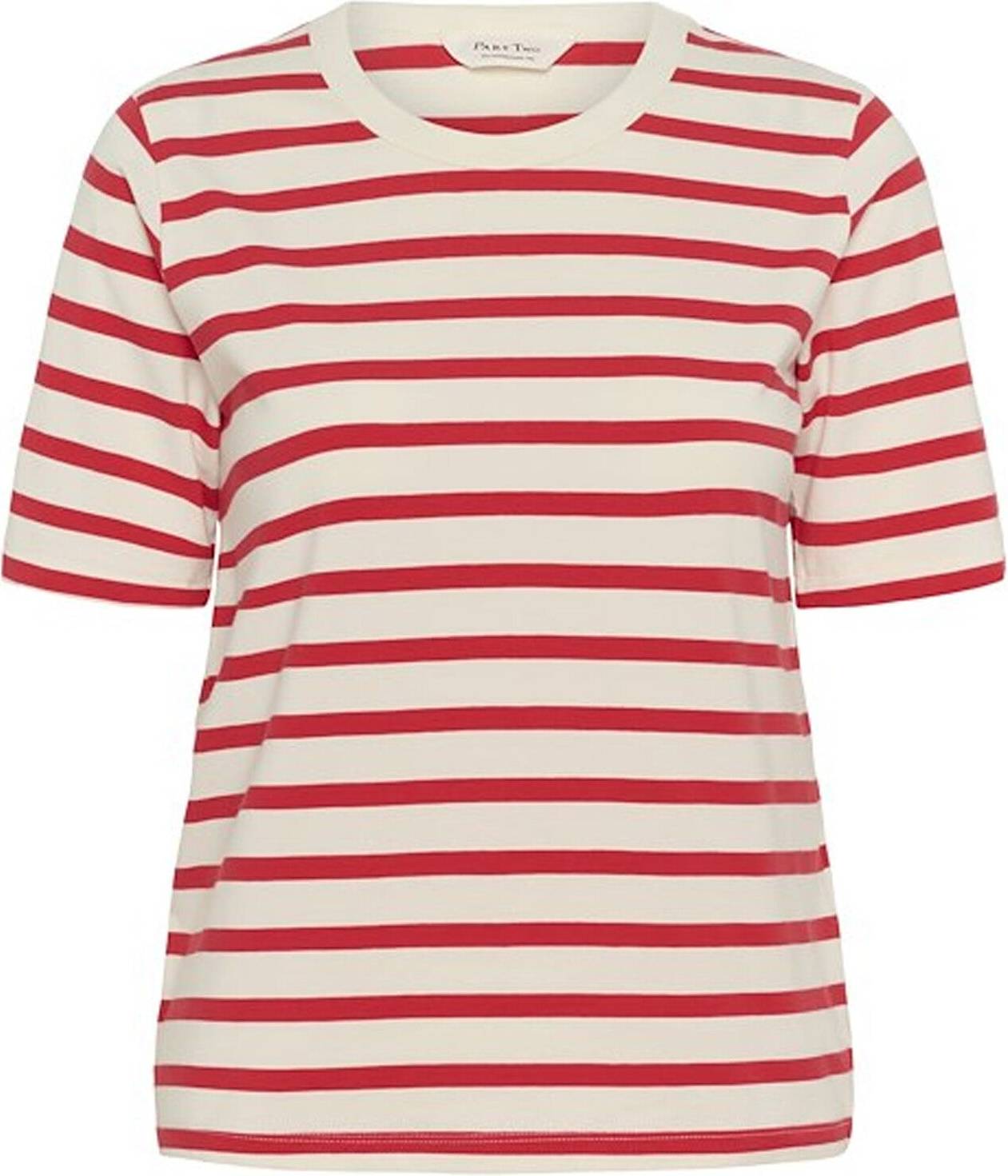Part Two Randig Topp Bittersweet Vit Bomull